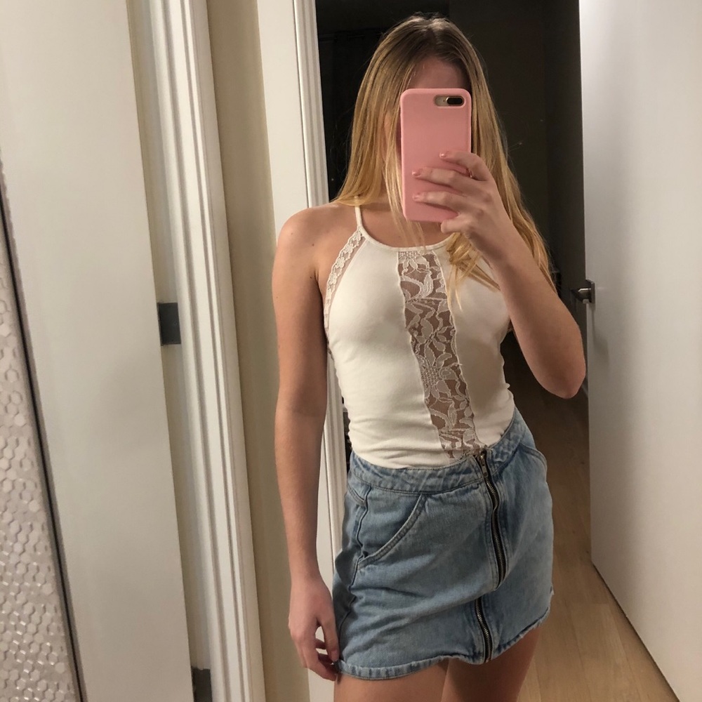 White lace Tobi body suit